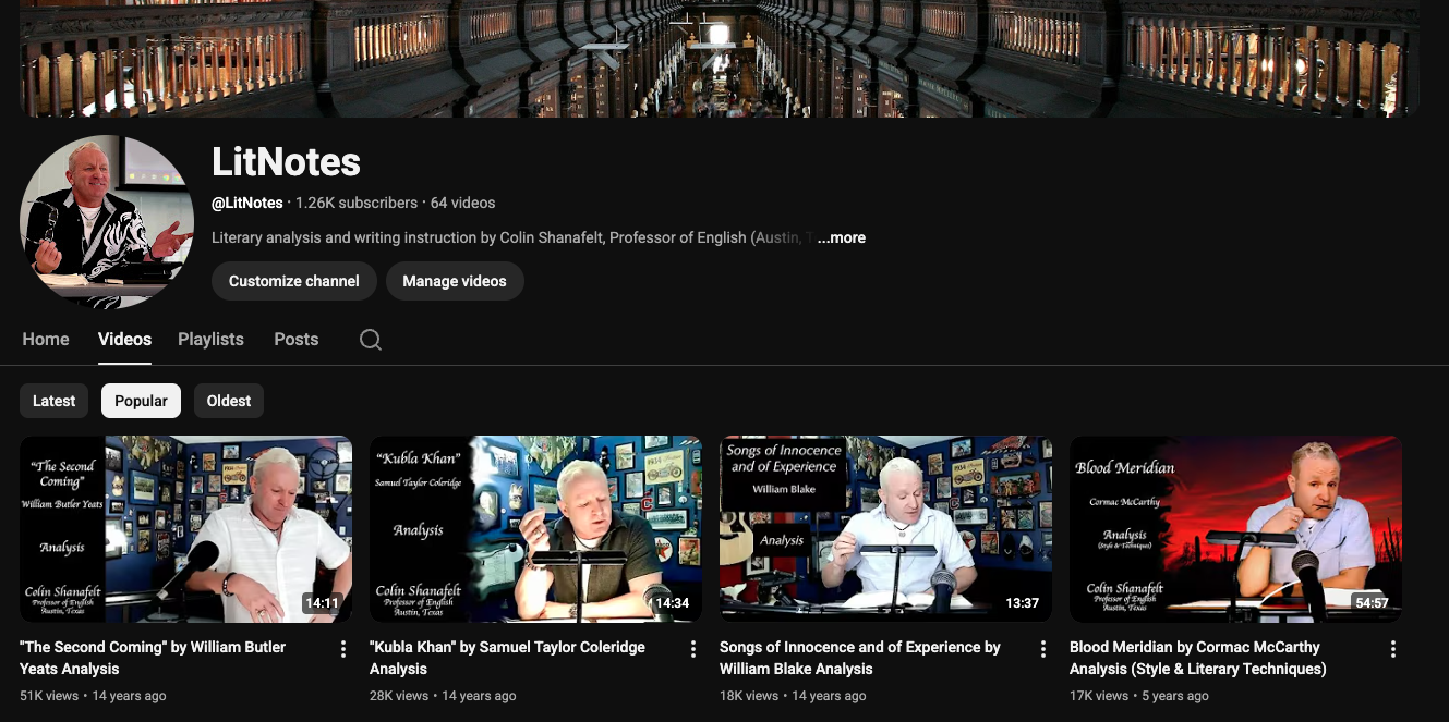 LitNotes channel preview