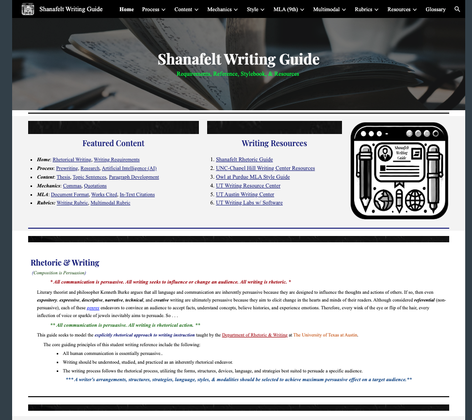 Shanafelt Writing Guide